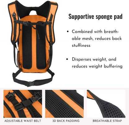 Zavothy 18L Multipurpose Hiking Backpack with 3L Water Bladder – Durable Hydration Backpack with Insulated Bladder Compartment, Hidden Helmet Holder & Rain Cover – for Hiking, Commuting, and Camping