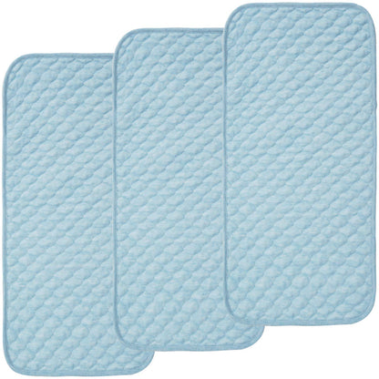 BlueSnail Quilted Thicker Waterproof Changing Pad Liners,3 Count(Blue 13” x 27”)