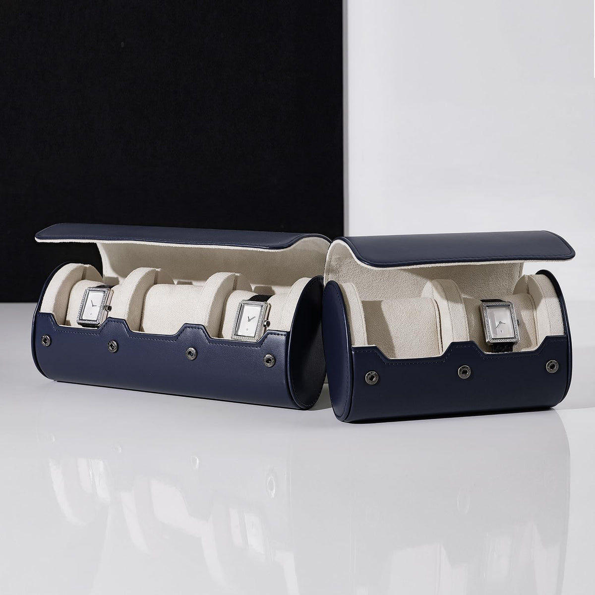 Oirlv Luxury Leather Watch Organizer Case Watch Box for Mens Jewelry Gift Box for Birthday Fathers Day Anniversary(3 slots, Royal Blue)