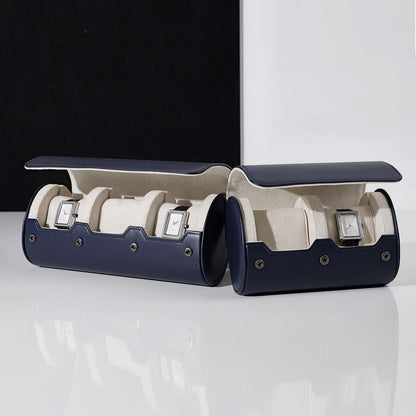 Oirlv Luxury Leather Watch Organizer Case Watch Box for Mens Jewelry Gift Box for Birthday Fathers Day Anniversary(3 slots, Royal Blue)