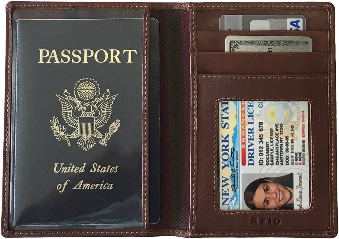 Personalized Monogrammed Toffee Leather RFID Passport Wallet