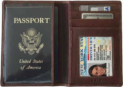 Personalized Monogrammed Toffee Leather RFID Passport Wallet