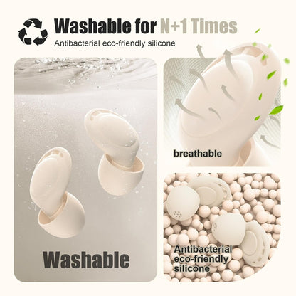 Ear Plugs for Sleeping Noise Reduction, Beinkap Reusable Earplugs Hearing Protection for Focus, Study, Work – 6 Pair Eartips in S/M/L – Flexible Silicone Soft – 35dB Noise Cancelling - Skin