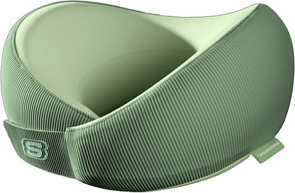 Skechers Women's Memory Foam Neck Pillow, Comfortable & Breathable Travel Pillow,Neck Pillow Airplane for Travel, Car Rides, Home, and Office Use, Ergonomic Design for Men and Women,Green