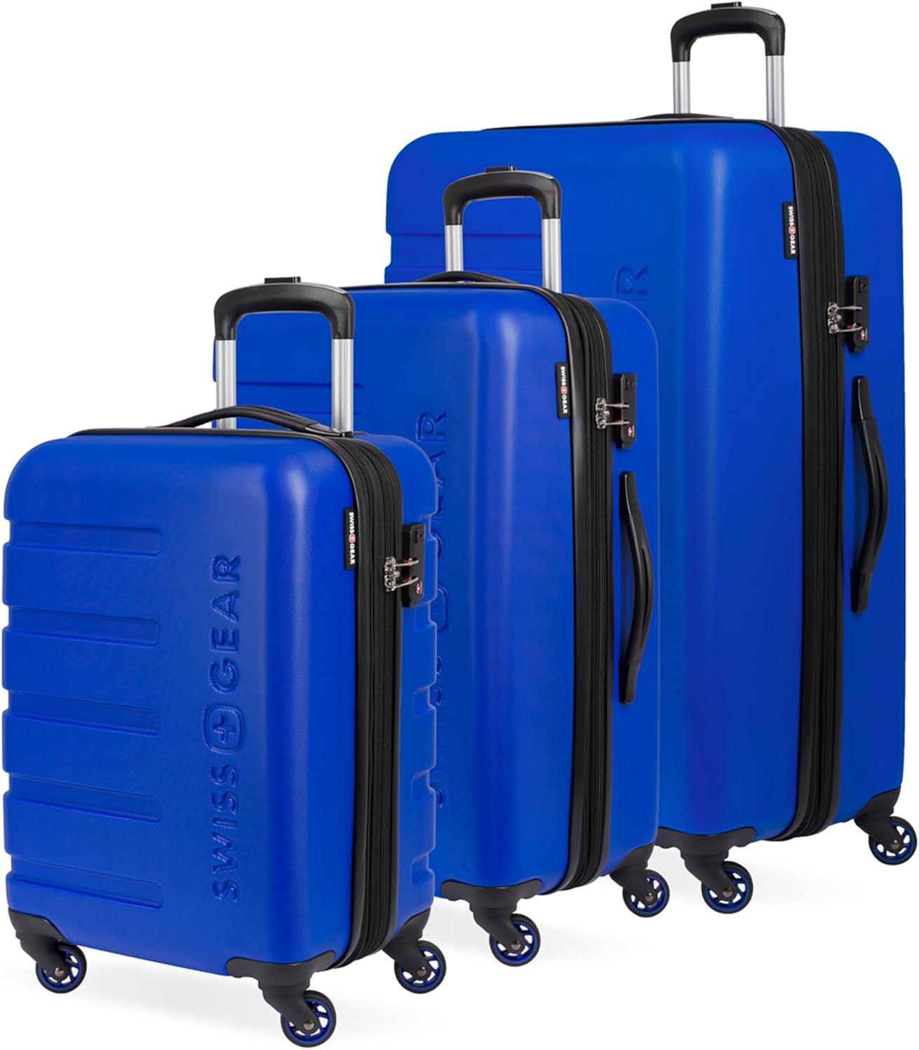 SwissGear 7366 Hardside Expandable Luggage with Spinner Wheels, Cobalt, 3-Piece Set (19/23/27)