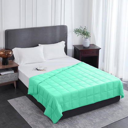 L'AGRATY Weighted Blanket - 48"x72" 15lbs Cooling Breathable Heavy Blanket Microfiber Material with Glass Beads for Adult All-Season Summer Fall Winter Soft Thick Comfort