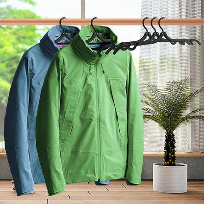 12 PCS Black Portable Folding Clothes Hangers,Black Foldable Hangers Lightweight Travel Accessories,Non-Slip Folding Hangers for Clothes for Travel and Home