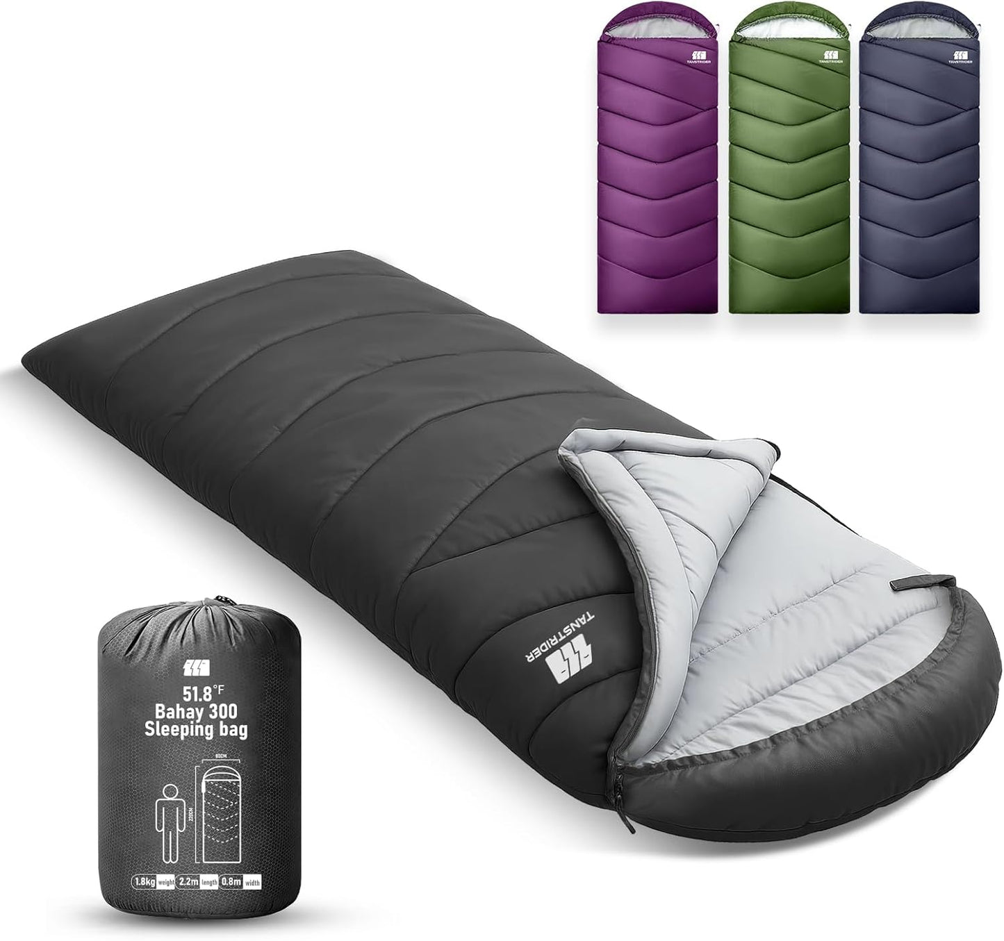 Sleeping Bags for Adults Cold Weather,Portable, Waterproof,Lightweight Camping Sleeping Bag for Tall Girls Boys with Compression Sack for Warm Camping, Hiking, Outdoor & Indoor