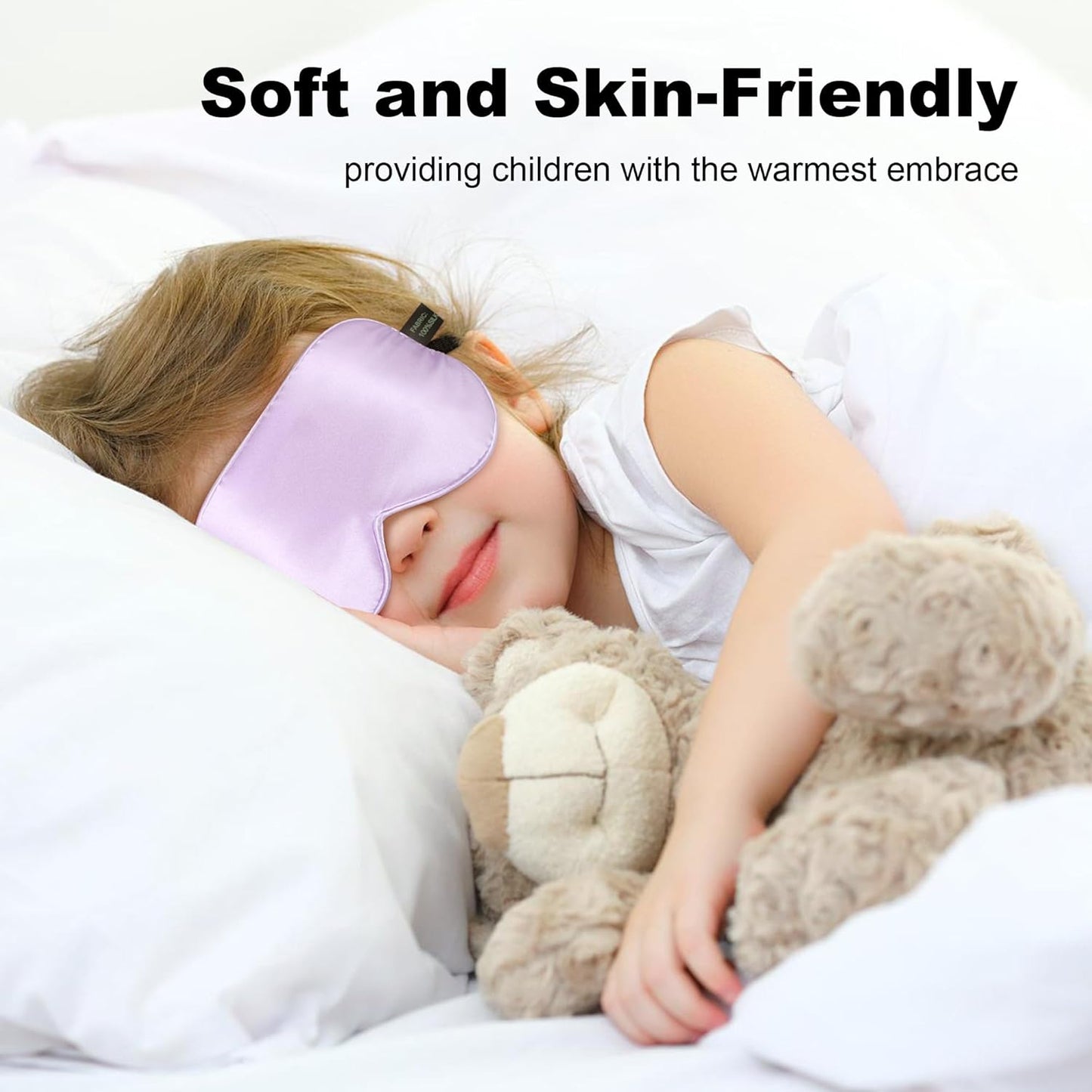 Silk Sleep Eye Mask for Kids, 100% Real Natural Pure Silk Sleeping Masks, Blindfold Sleep Eye Cover with Adjustable Strap, Soft & Lightweight Night Eyeshade for Boys Girls Teens (2 Pack)