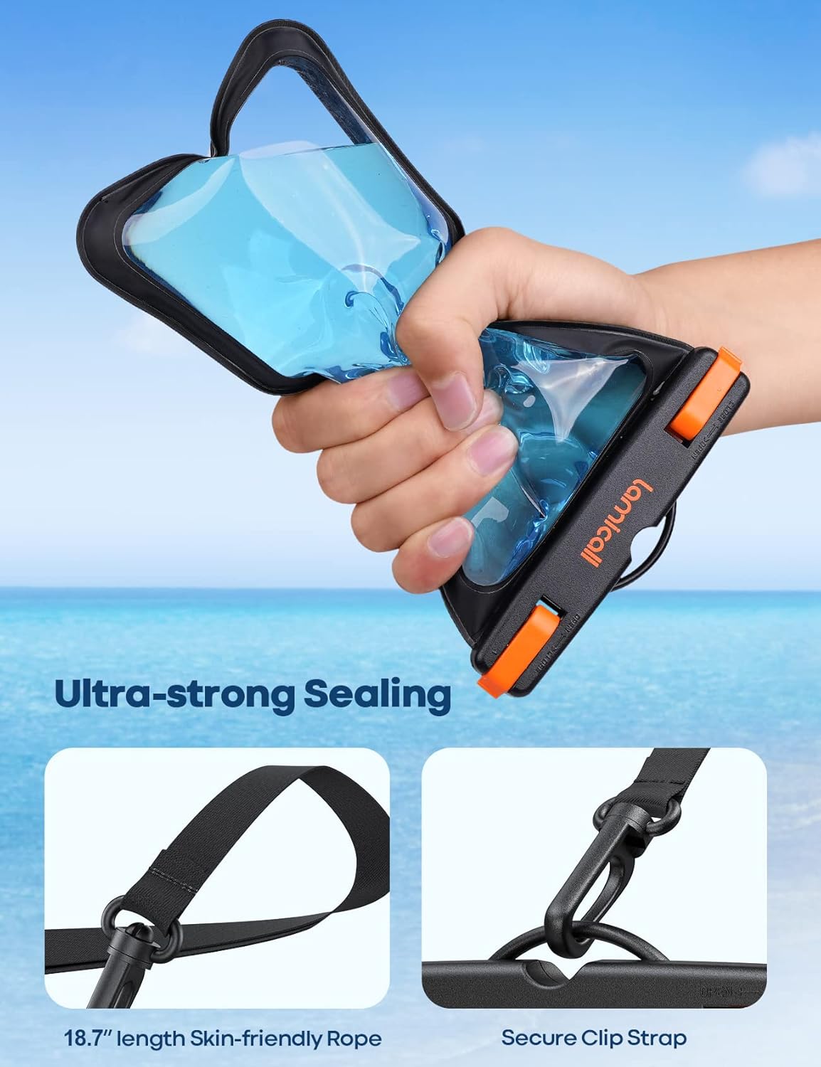 Lamicall 2 Pack Cell Phone Bag, for Mother Mom, Birthday Gift for Father Teens Girls Boys Phone Pouch, Black