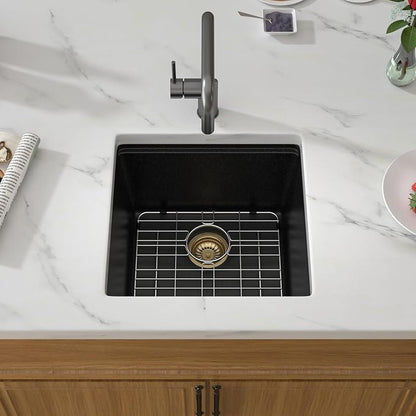 18 Black Granite Composite Bar Sink 18x18 Single Bowl Granite Composite - Image 3