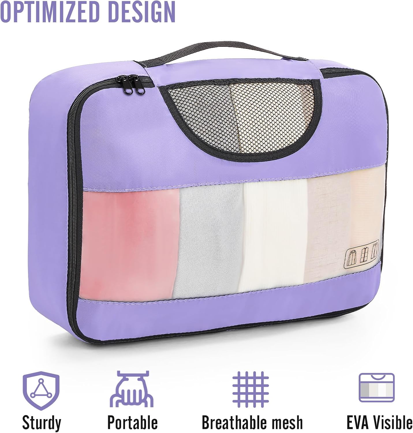 Veken 8 Set Packing Cubes for Travel Essentials, Suitcase Organizer Bags in 4 Sizes, Carry-On Luggage Accessories with Large Laundry & Hanging Toiletry Bag, Must-Have for Airplane, Road Trip & Camping