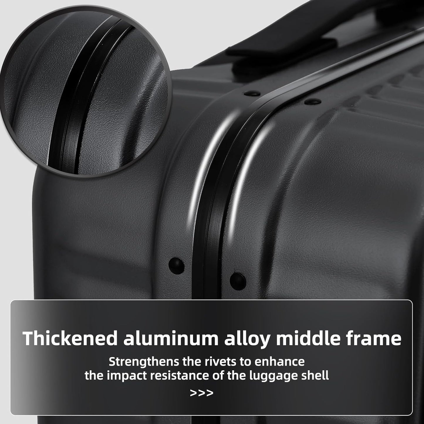 29 Inch Aluminum Checked Luggage with Side Opening Zipper, 40 * 37 * 77cm, 113L, Lightweight Hardshell ABS+PC Suitcase with TSA Lock, 360° Universal Wheels, Black