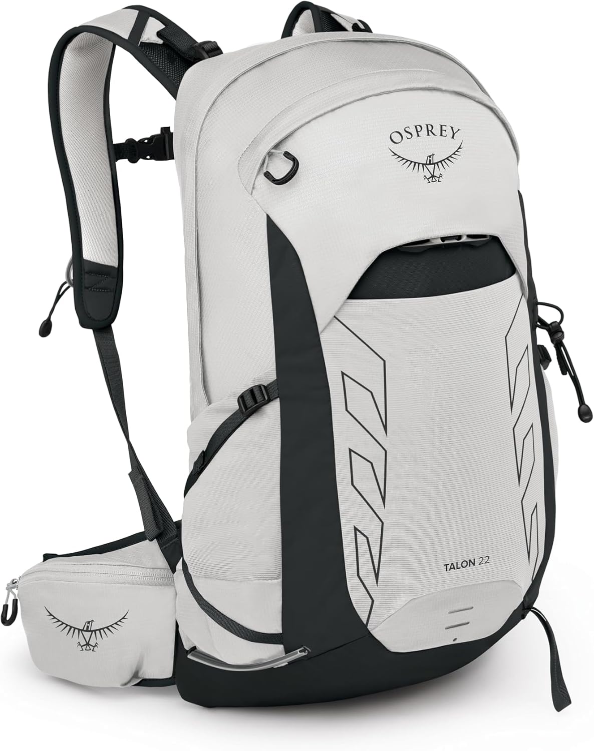 Osprey Talon 22L Men's Lightweight Hiking Backpack with Hipbelt, White/Black