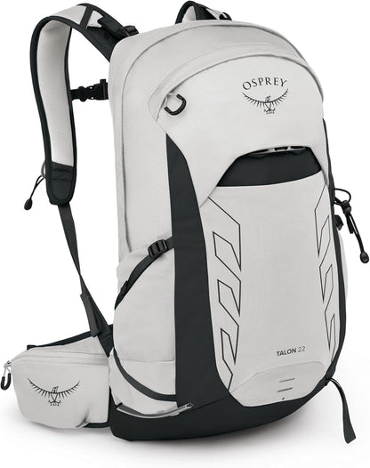 Osprey Talon 22L Men's Lightweight Hiking Backpack with Hipbelt, White/Black