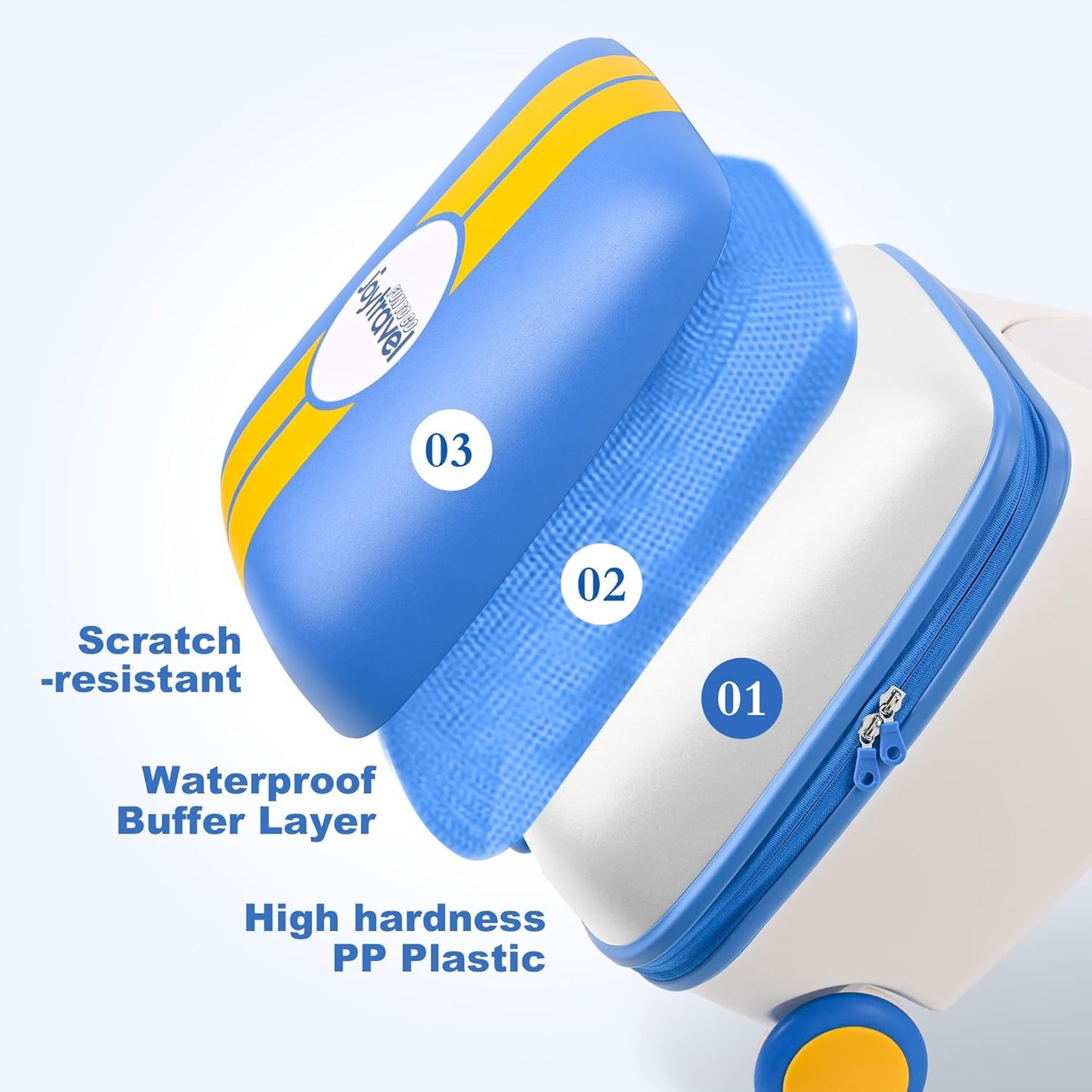 Kids Ride-on Luggage with Spinner Wheels Suitcase, Kid's Ride-On Suitcase Help Your Child Relax, Carry On Trolley Luggage (blue)