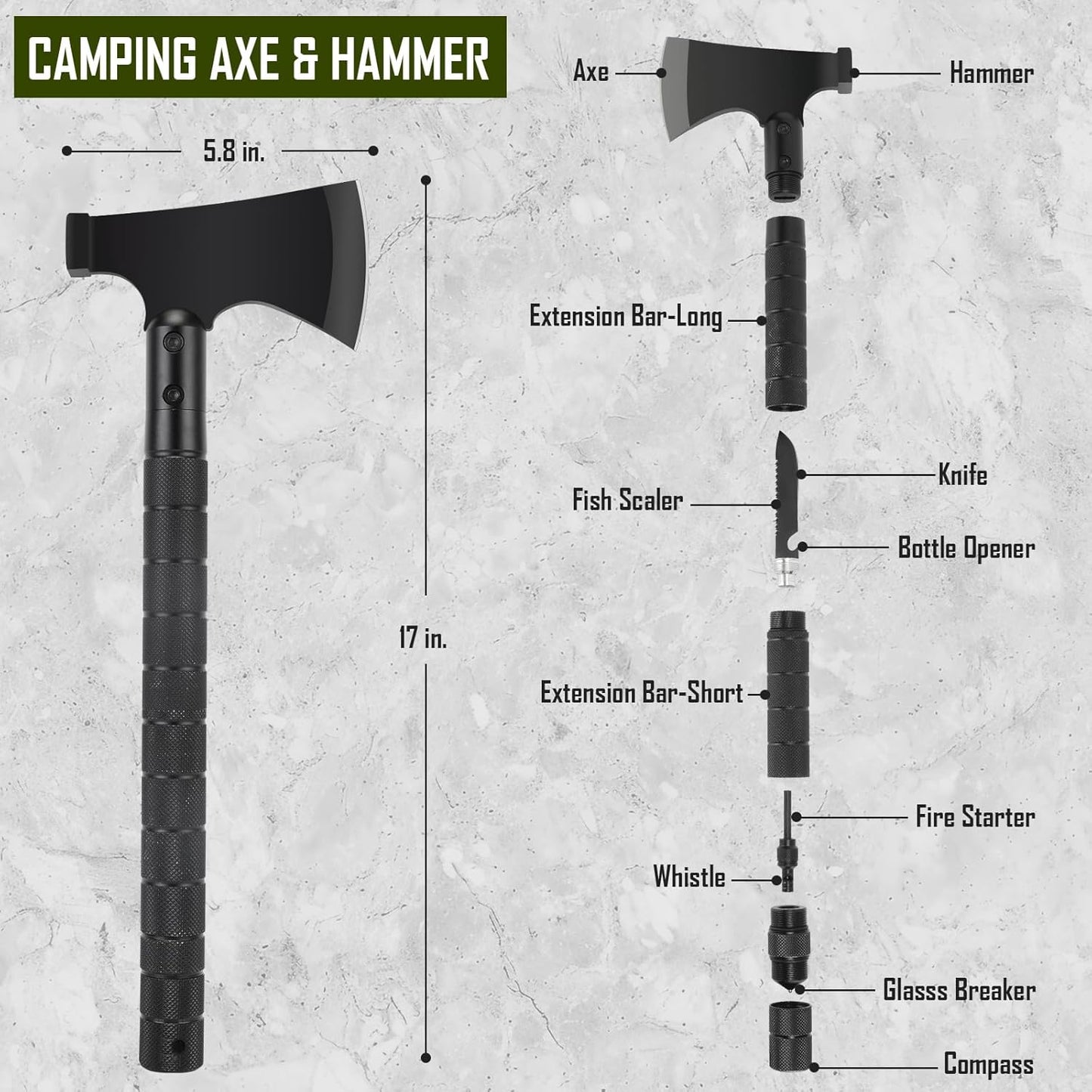 Survival Kit, 268 Pcs Emergency Survival Gear and Equipment Supplies with First Aid Kit, Camping Axe, Headlamp, Tent, Crossbody Bag for Camping Hiking, Hunting, Car, Gift for Christmas Men, Dads, Him