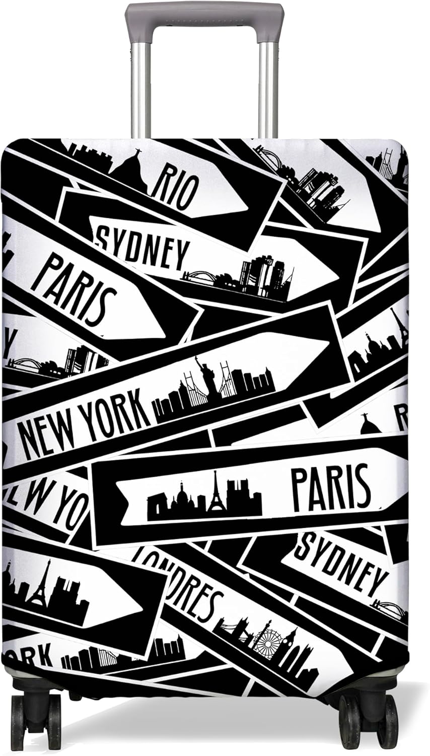 Travel Luggage Cover Suitcase Protector Fits 18-32 Inch Wheel Covers PatternedTravel Related Items Flower Luggage Protector Elastic S