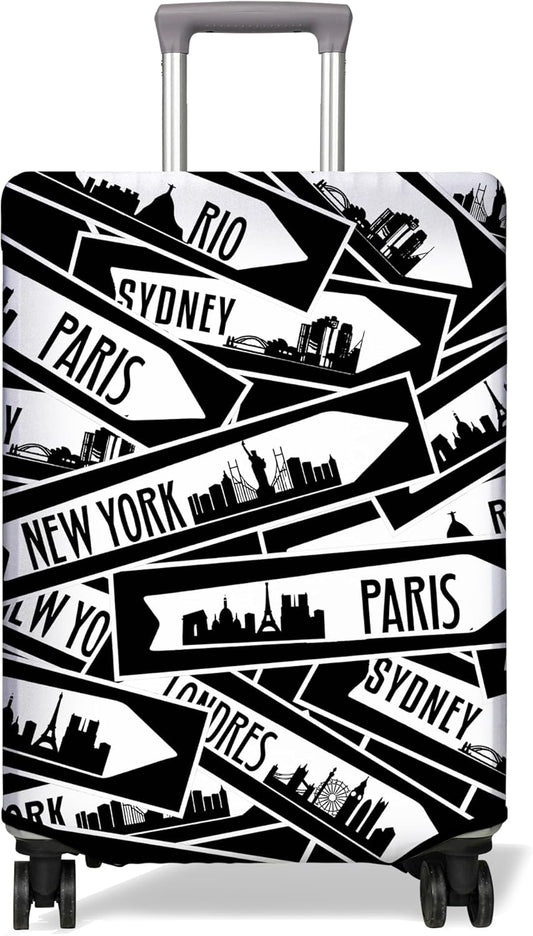 Travel Luggage Cover Suitcase Protector Fits 18-32 Inch Wheel Covers PatternedTravel Related Items Flower Luggage Protector Elastic S