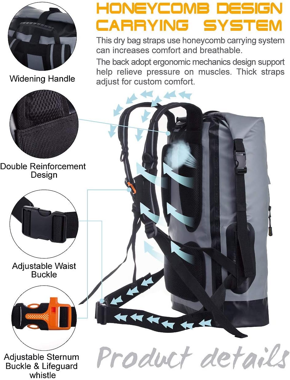 IDRYBAG Waterproof Backpack for Men 20L/30L/40L, Floating Dry Bag Kayak, Dry Backpack Hiking