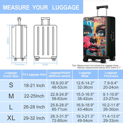 Luggage Cover Washable Suitcase Protector Anti-scratch Suitcase cover Fits 20-34 Inch Luggage (Girl-4, M(24-26inch suitcase))