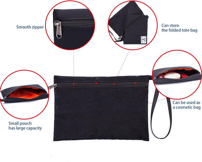 ETidy Large Capacity Foldable Tote Bag With Zipper Water-resistant SandproofWomen Beach Bag Handbag GymBag Travel ShoppingBag