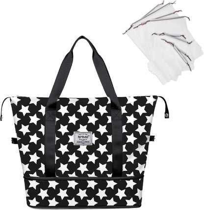 NPBAG Women Travel Duffel, Multi Functional Large Expandable Weekender Carry-on Tote, Gym Workout Overnight Bag, Mommy Hospital Bag for Labor and Delivery