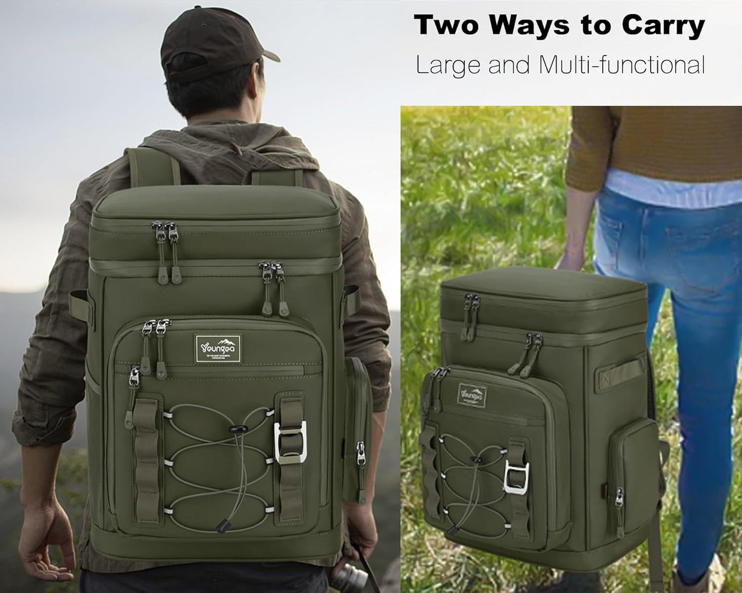 42Cans Cooler Backpack Insulated Leak Proof for Men & Women, Large Waterproof Backpack Cooler for Beach, Picnic, Outdoor, Leakproof, Multi-Functional