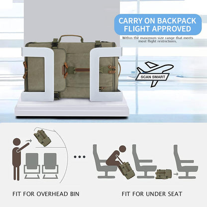 G-FAVOR Travel Backpack for Men, 40L Flight Approved Carry On Backpack, Water Resistant Canvas Rucksack with 17.3" Laptop Sleeve, Convertible Duffel Bag for Airplane, Business & Travel