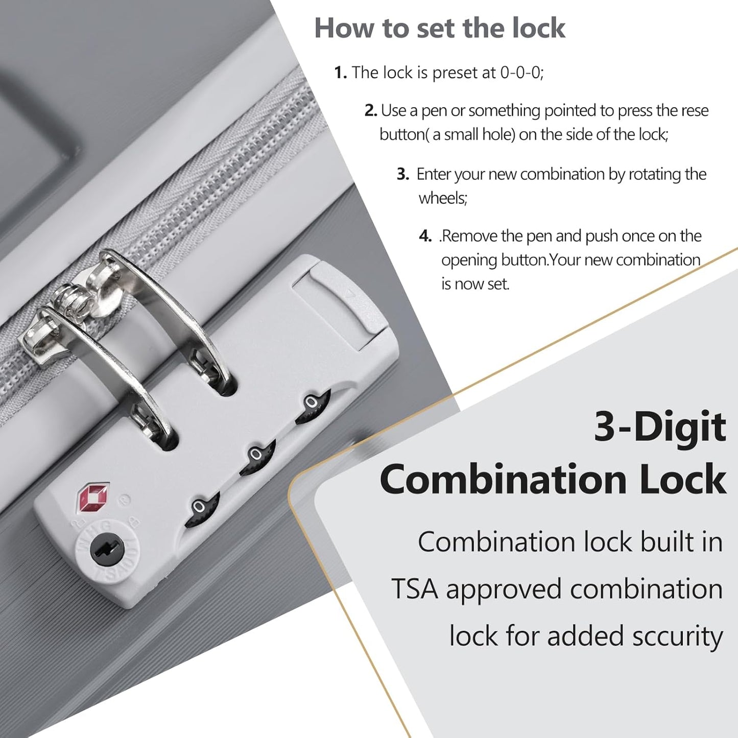 Merax Luggage Set 3 Piece, 20 Inch Carry on Spinner Suitcase with Corner Guards, Lightweight Durable, Airline Approved for Business or Weekend Travel