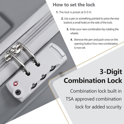 Merax Luggage Set 3 Piece, 20 Inch Carry on Spinner Suitcase with Corner Guards, Lightweight Durable, Airline Approved for Business or Weekend Travel