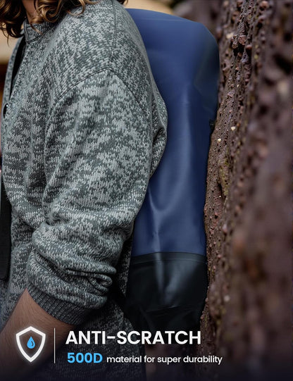 Lamicall Dry Bag Waterproof Backpack - [Zippered Pocket] 5L/10L/20L/30L/40L Roll Top Waterproof Bag with Water Proof Phone Pouch, Floatable Drybag for Swimming, Boating, Kayaking, Camping, Beach