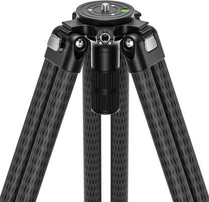 Leofoto LVC-253C+BV-20 Video Tripod, Twin Leg, Integrated Bowl, Leveling Base with Handle, 3 Leg Sections, Fluid Head Set, Lever Release Clamp