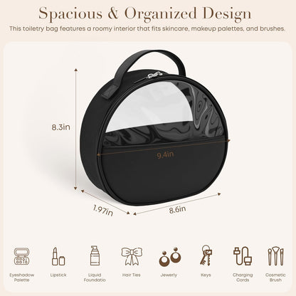 Clear Toiletry Bag, Travel Makeup Bag, Large Transparent Cosmetic Bag with Zipper，Organize Cosmetics & Skincare Essentials (Large)