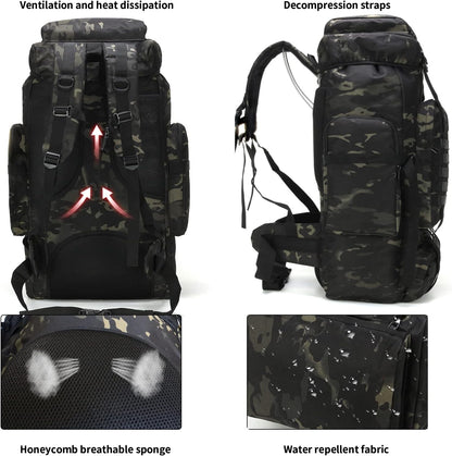 Hiking Backpack for Men 70L/100L Camping Backpack Military Rucksack Molle 3 Days Assault Pack for Climbing