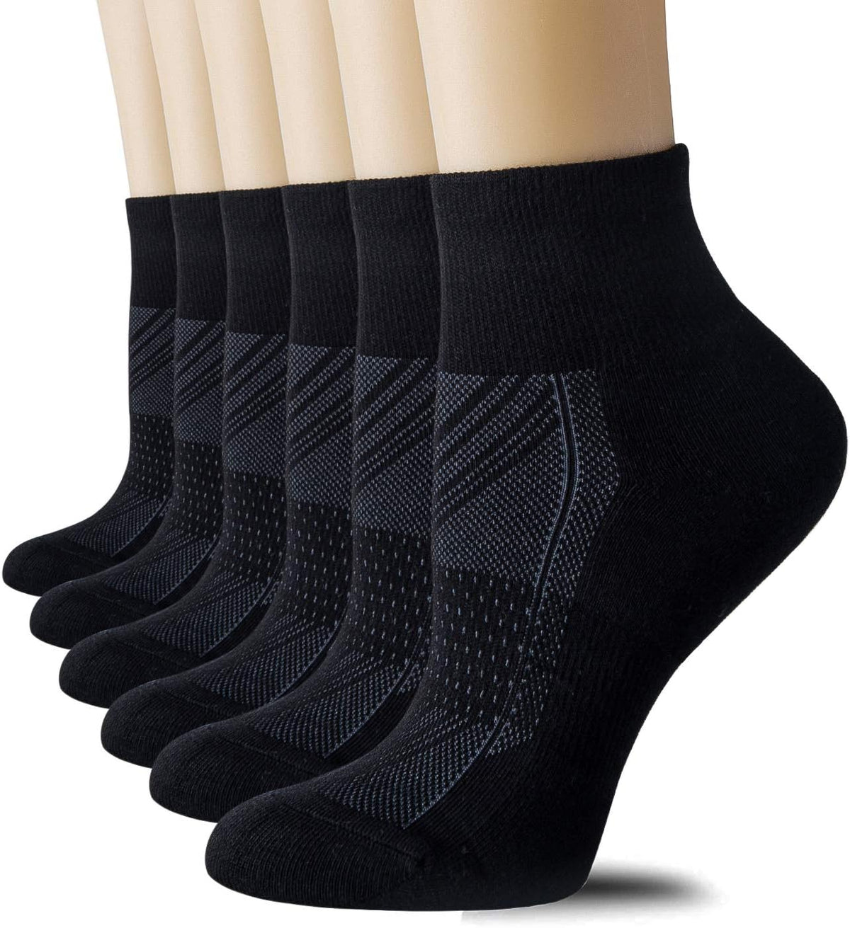 CS CELERSPORT 6 Pairs Women's Running Ankle Socks Athletic Sport Socks Cushioned