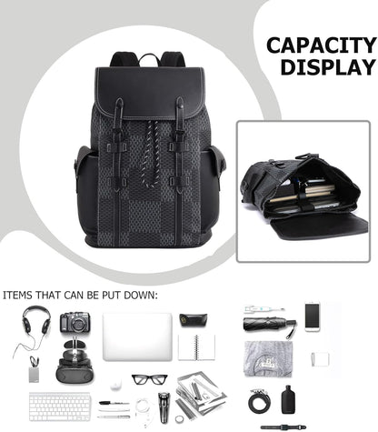 KingTo Laptop Backpack for Men Luxury Anti-Theft Travel Backpack Casual Business Waterproofing Computer Bag (A-Gray)