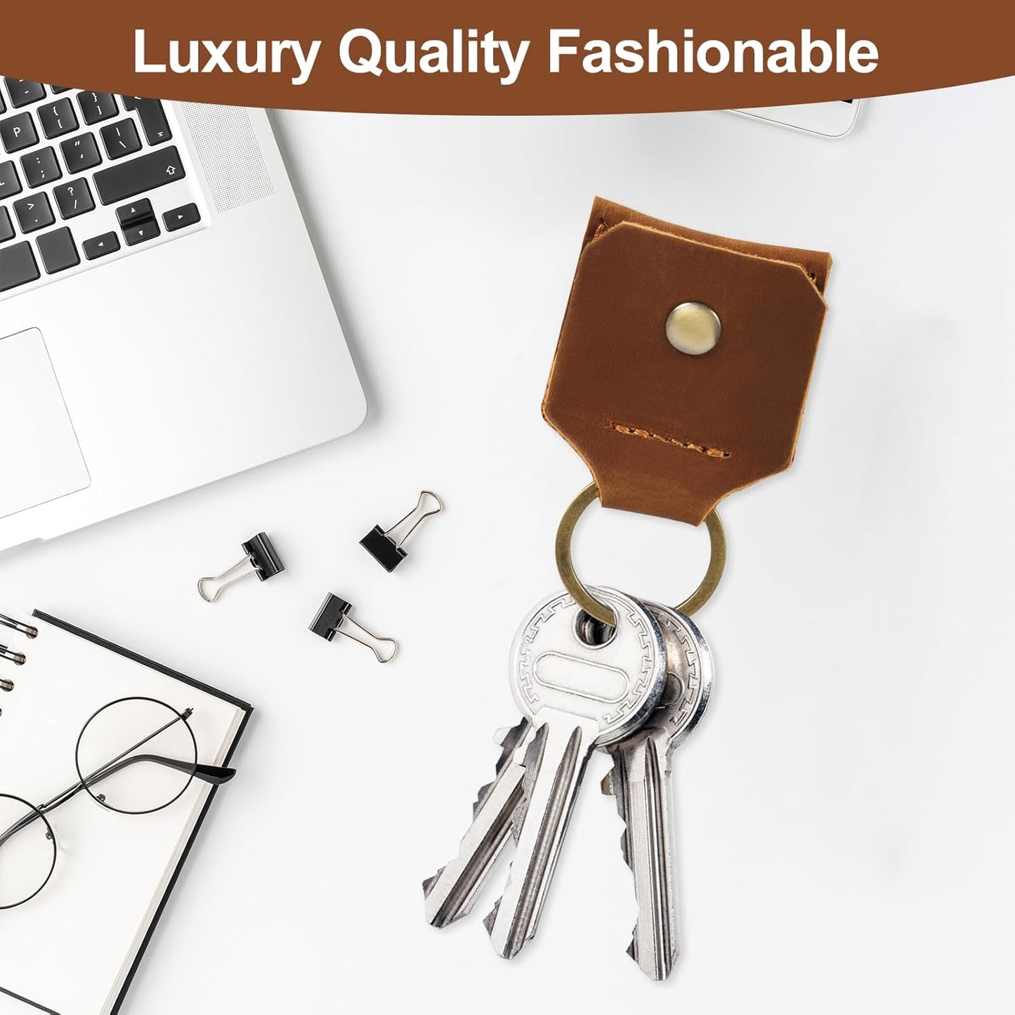 Jack&Chris Genuine Leather SD Card Holder Keychain, Anti-Shock Anti-Dust SD Card Case, Portable Camera Accessories for SD CF CFexpress Micro SD Nano SIM and Micro SIM Cards, Brown