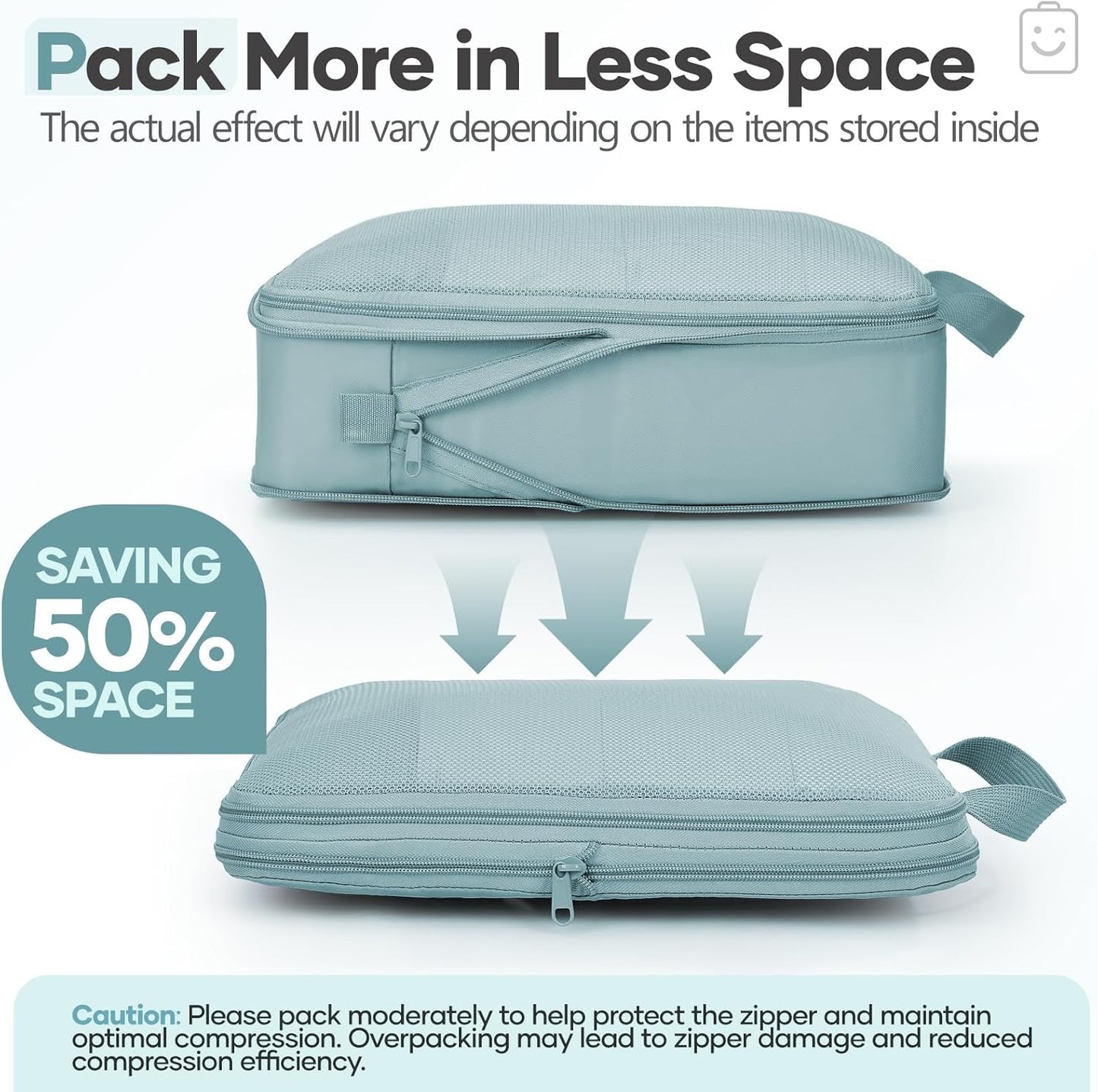 Veken 9/11 Set Compression Packing Cubes for Travel Essentials,Compressible Expandable Large Luggage Suitcase Organizer Bags for Clothing,Durable Space Saver Storage Bags with Toiletry Bags(Blue Gray)