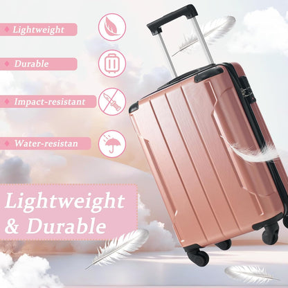 Merax 20 Inch Carry On Luggage Airline Approved, Hardshell ABS Suitcase with Spinner Wheels, TSA Lock, Lightweight Travel Luggage for Business Trips & Weekend Getaways