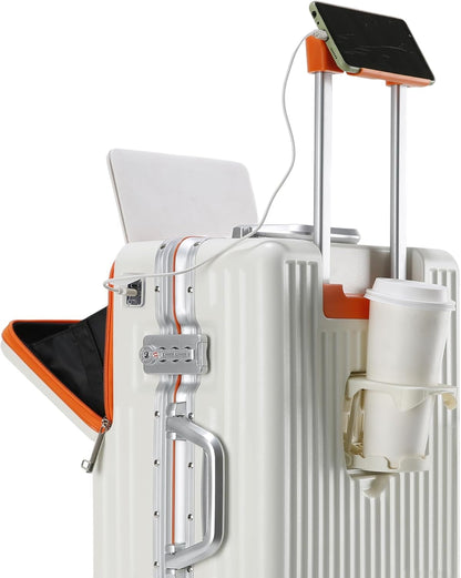 Hard Shell Luggage 26 Inch Travel Luggage, Carry-On Luggage Spinner TSA with Lid, PC+ABS Aluminum Frame，Lightweight Travel Luggage 20'' 24'' 26'' Carry-On (orange, 26 inch)