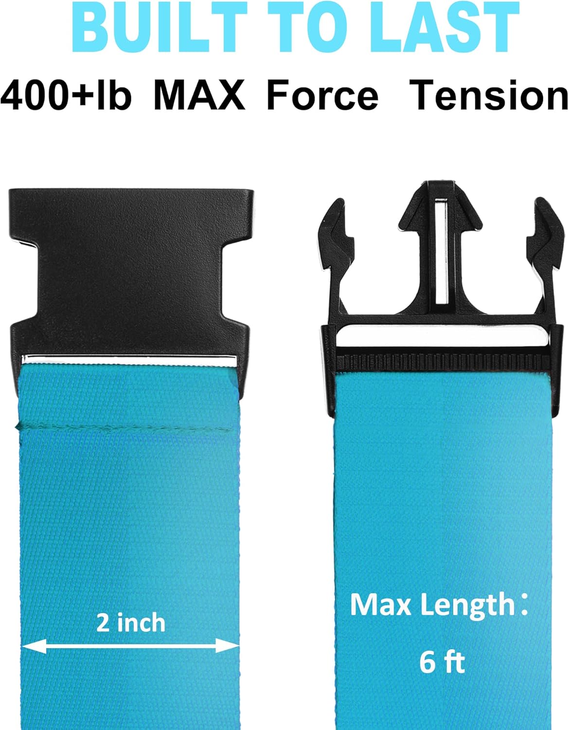 Luggage Straps for Suitcases TSA Approved Travel Belt 4 Pack by Chelmon (Sky Blue)