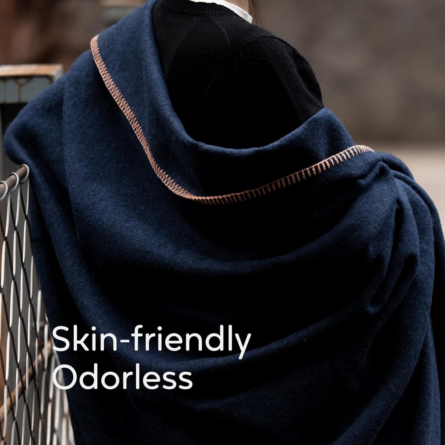 100% Wool Blanket, 48" x 62", Warm, Thick, Washable, Military Wool Blanket, Great for Camping, Outdoors, Sporting Events, Survival Kits，Navy