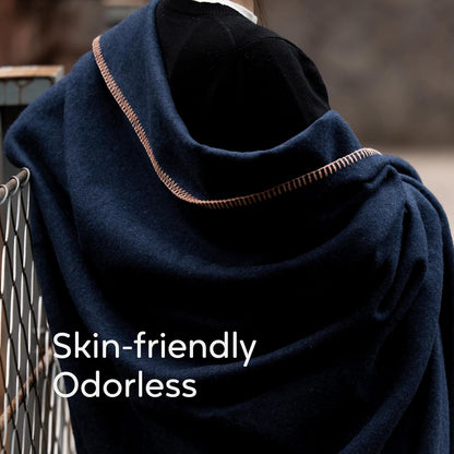 100% Wool Blanket, 48" x 62", Warm, Thick, Washable, Military Wool Blanket, Great for Camping, Outdoors, Sporting Events, Survival Kits，Navy