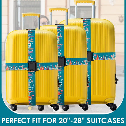 Adjustable Travel Luggage Strap Suitcase Belt Travel Bag Accessories 1.96 in W x 6.23 ft L