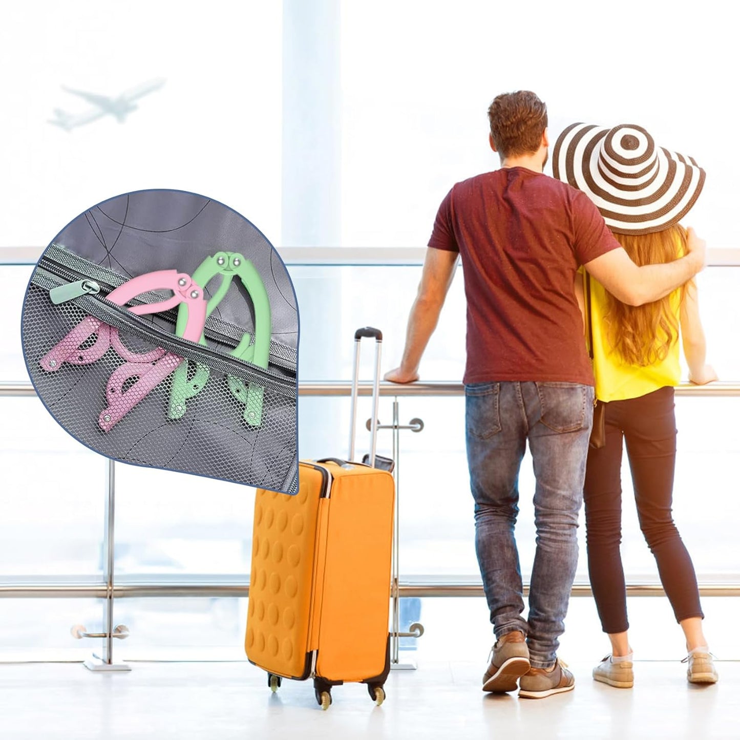 36 Pcs Travel Hangers Portable Foldable Travel Hanger Organizer, Plastic Cruise Ship Essentials Clothes Folding Hangers for Camping Flying RV Europe Vacation Essentials Suitcase, Pastel Multi