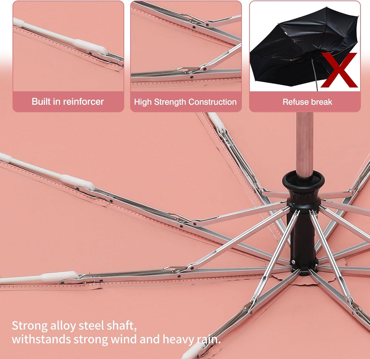 Color Glue Coating Sun Umbrella UV Protection Compact Folding Windproof Parasols Travel Auto Open Close Blocking UV 99.98%