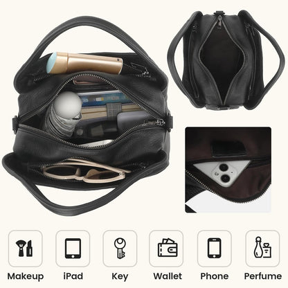 KOGTLA Genuine Leather Purses for Women, Crossbody Shoulder Bags with Top-Handle, Tote Satchel Handbags