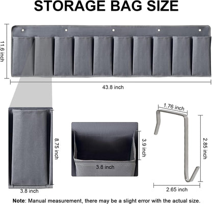 RV Shoe Pockets 10 Pockets Heavy Hanging Bedside Storage Organizer with Sturdy Hooks Storage Pockets Hangs on bed for Shoes Toys and Tool Accessories