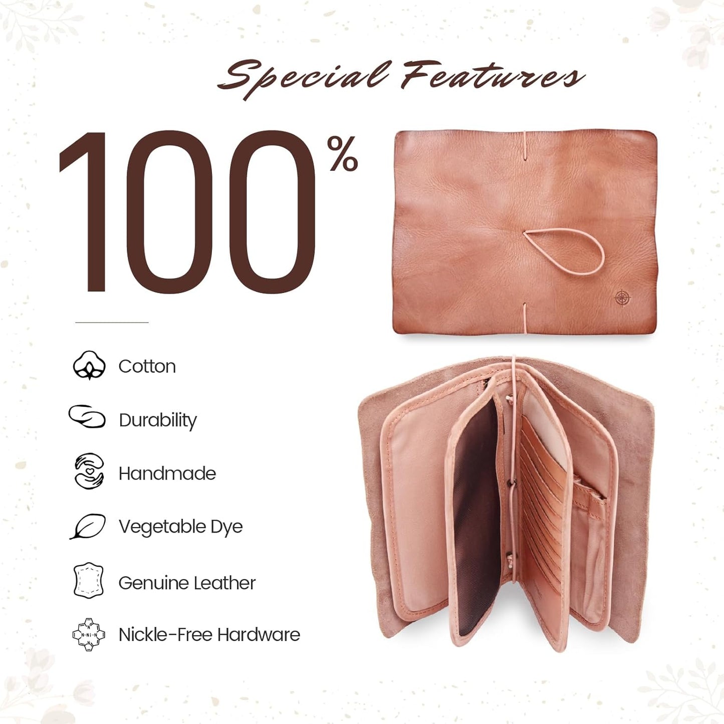 Genuine Leather Nomad Organizer Travel Wallet | Women's Wallet Clutch Passport Holder